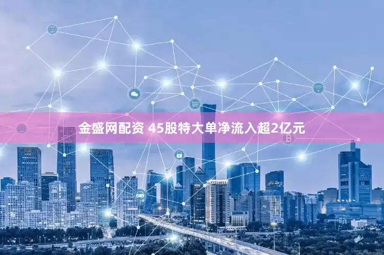 金盛网配资 45股特大单净流入超2亿元