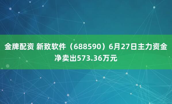 金牌配资 新致软件(688590)6月27日主力资金净卖出573.36万元
